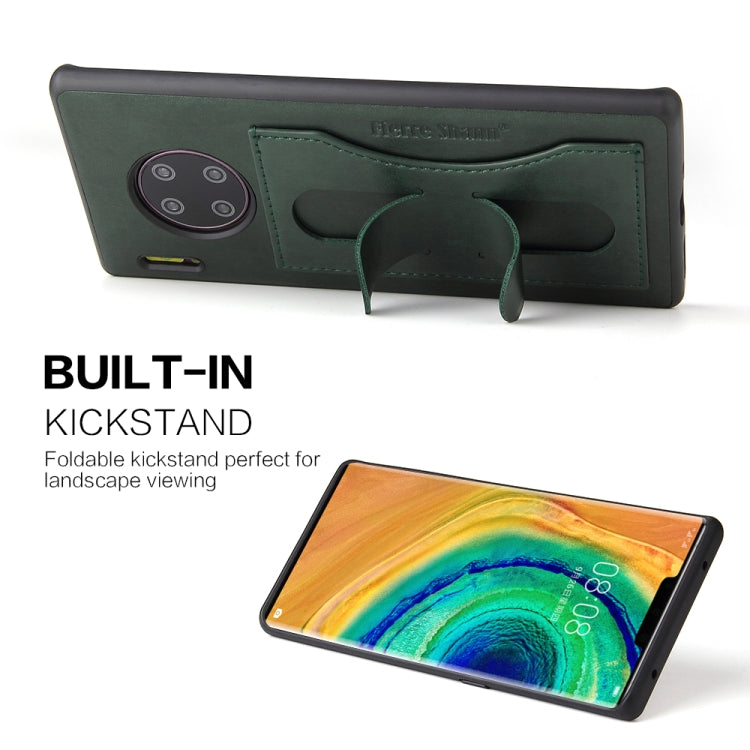 For Huawei Mate 30 Pro Fierre Shann Full Coverage PU Leather Protective Case with Holder & Card Slot