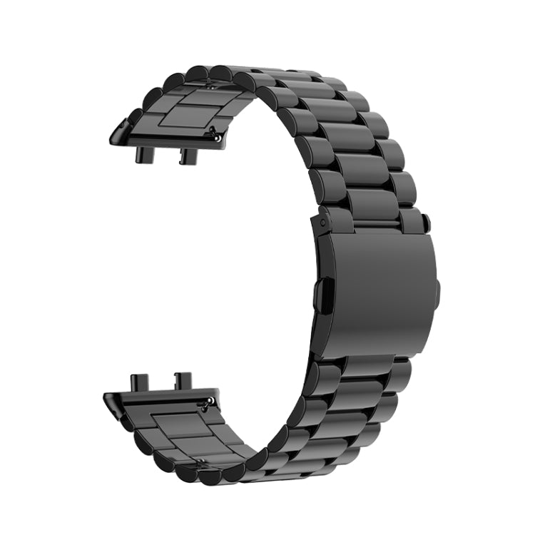 For OPPO Watch 3 Pro Three-bead Flat Buckle Stainless Steel Watch Band