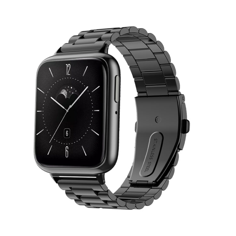 For OPPO Watch 3 Three-bead Flat Buckle Stainless Steel Watch Band