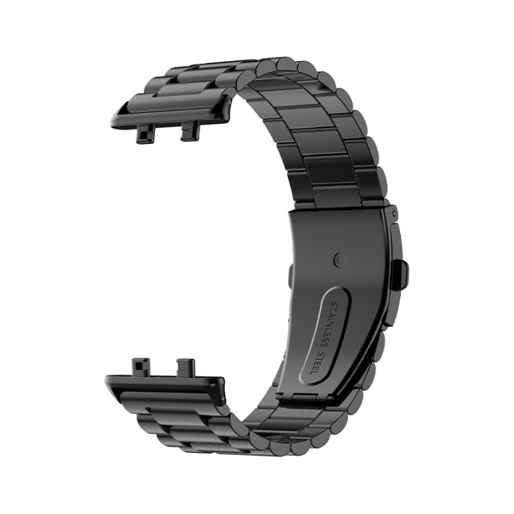 For OPPO Watch 3 Three-bead Flat Buckle Stainless Steel Watch Band