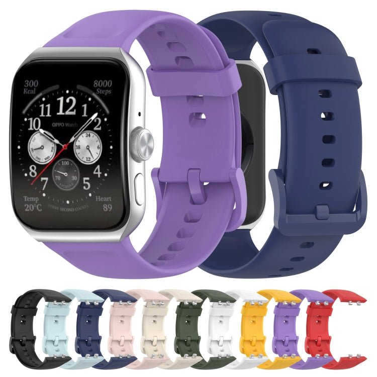 For OPPO Watch 3 Pro Solid Color Soft Silicone Watch Band