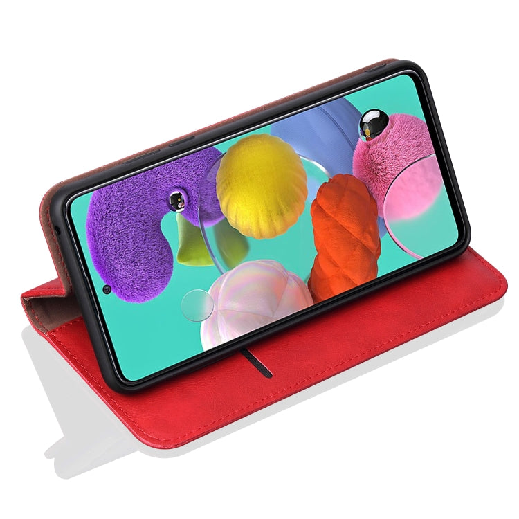 For Galaxy A51 Retro Crazy Horse Texture Horizontal Flip Leather Case , with Card Slots & Holder & Wallet