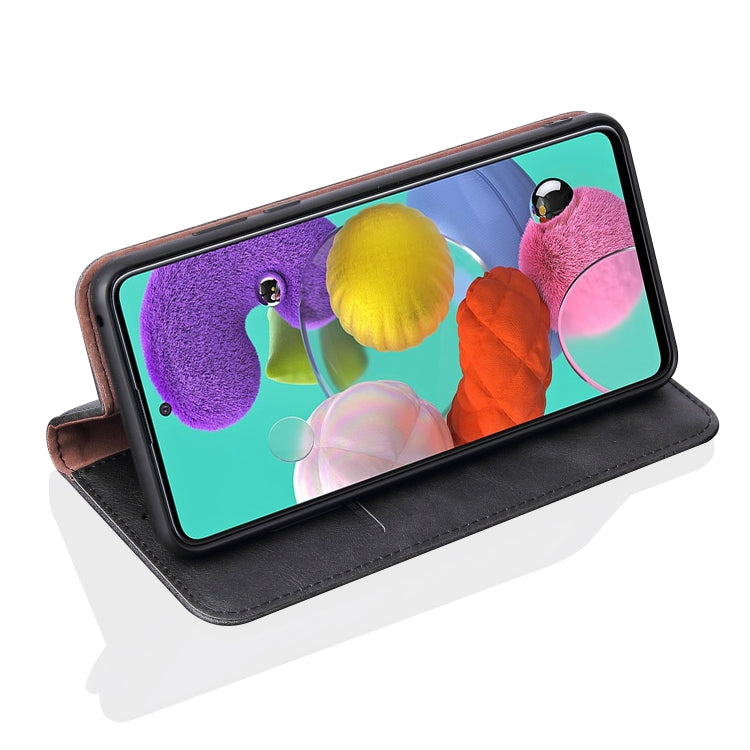 For Galaxy A71 Retro Crazy Horse Texture Horizontal Flip Leather Case , with Card Slots & Holder & Wallet