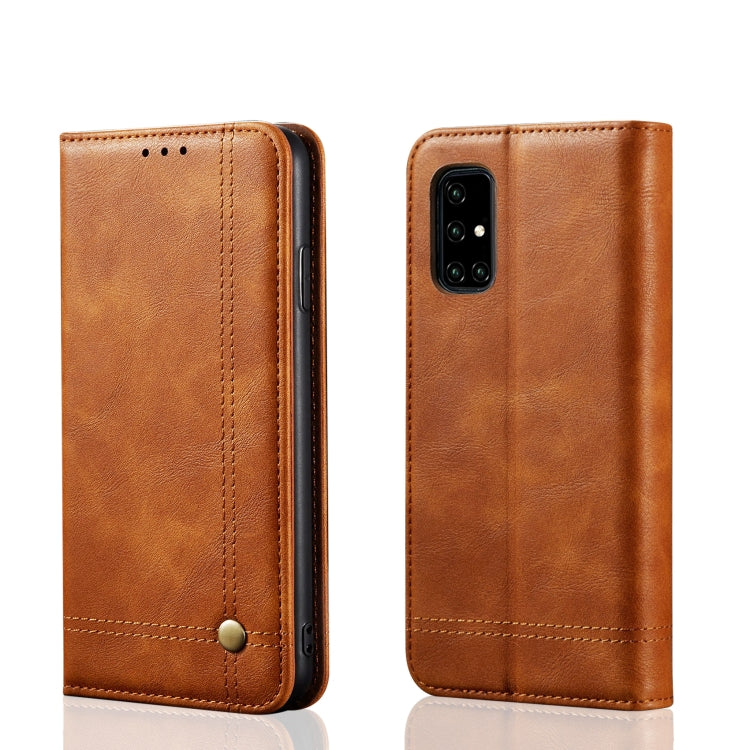 For Galaxy A71 Retro Crazy Horse Texture Horizontal Flip Leather Case , with Card Slots & Holder & Wallet