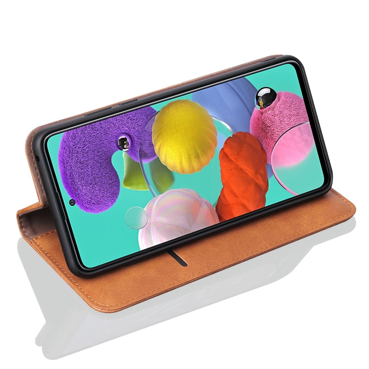 For Galaxy A71 Retro Crazy Horse Texture Horizontal Flip Leather Case , with Card Slots & Holder & Wallet