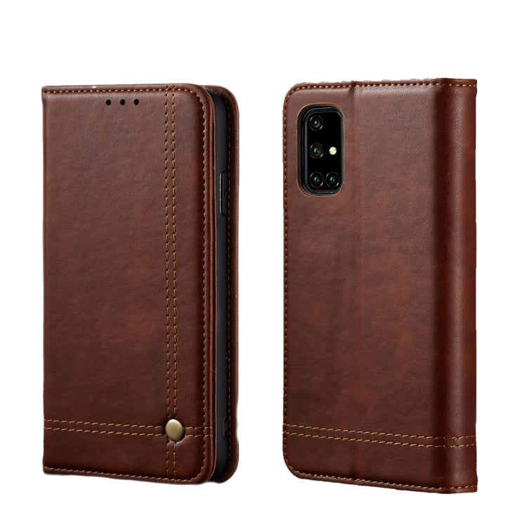 For Galaxy A71 Retro Crazy Horse Texture Horizontal Flip Leather Case , with Card Slots & Holder & Wallet
