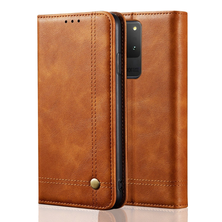 For Galaxy S20 Ultra Retro Crazy Horse Texture Horizontal Flip Leather Case , with Card Slots & Holder & Wallet
