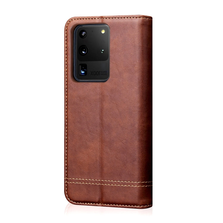 For Galaxy S20 Ultra Retro Crazy Horse Texture Horizontal Flip Leather Case , with Card Slots & Holder & Wallet
