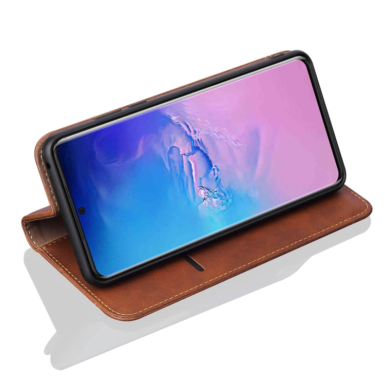 For Galaxy S20 Ultra Retro Crazy Horse Texture Horizontal Flip Leather Case , with Card Slots & Holder & Wallet