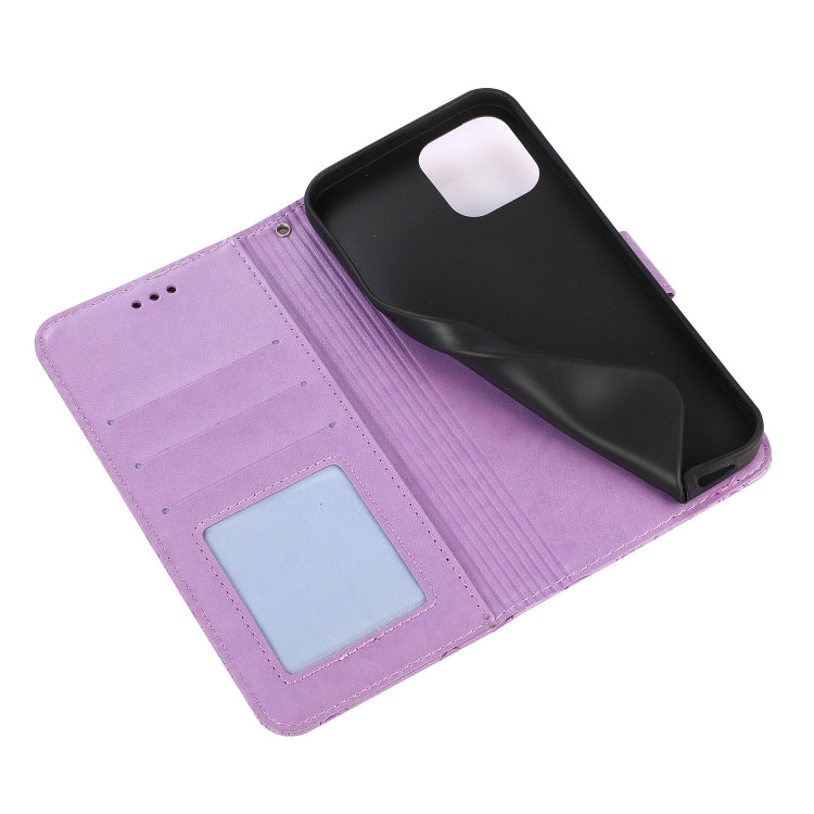 For iPhone 13 Skin Feel Embossed Sunflower Horizontal Leather Case