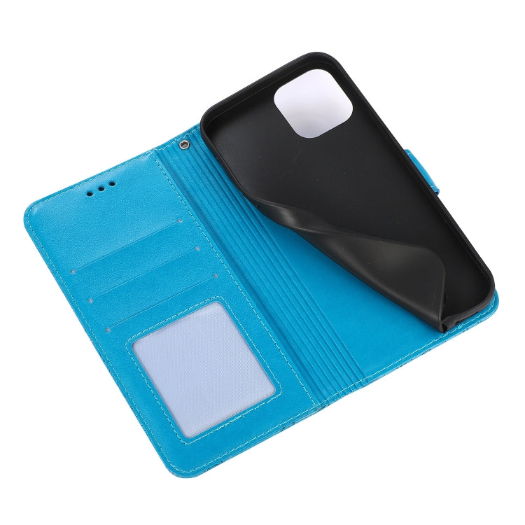 For iPhone 13 Pro Skin Feel Embossed Sunflower Horizontal Leather Case