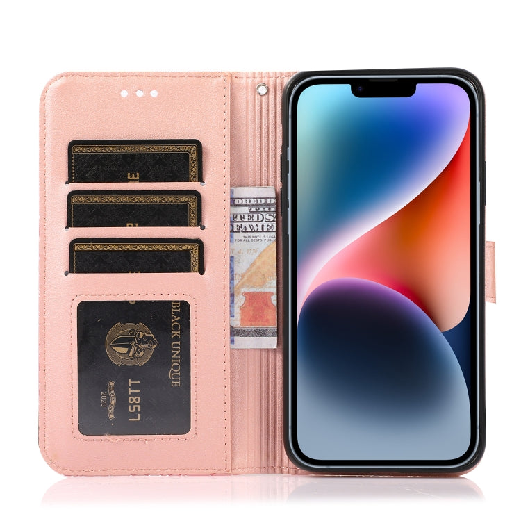 For iPhone 13 Pro Skin Feel Embossed Sunflower Horizontal Leather Case