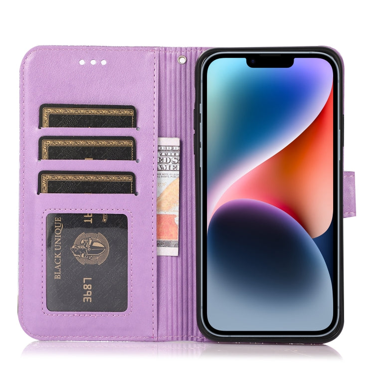 For iPhone 14 Skin Feel Embossed Sunflower Horizontal Leather Case