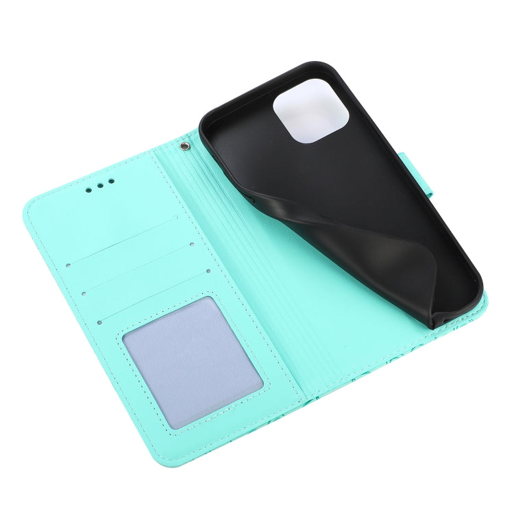 For iPhone 14 Pro Skin Feel Embossed Sunflower Horizontal Leather Case