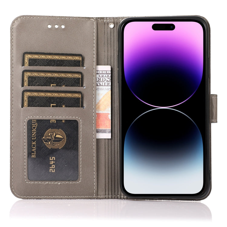 For iPhone 14 Pro Skin Feel Embossed Sunflower Horizontal Leather Case