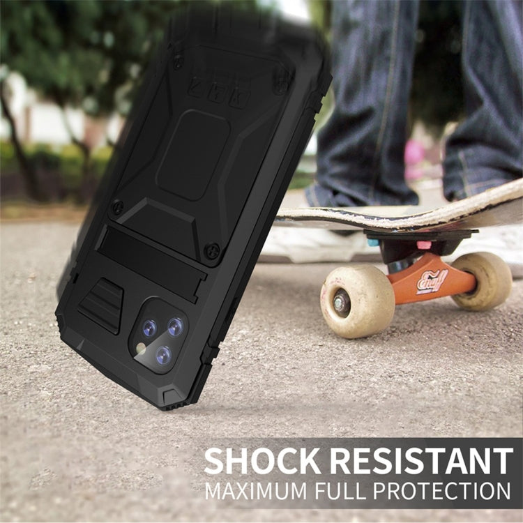 For iPhone 11 Pro Max Shockproof Waterproof Dust-proof Metal + Silicone Protective Case with Holder