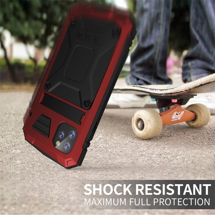 For iPhone 11 Pro Max Shockproof Waterproof Dust-proof Metal + Silicone Protective Case with Holder