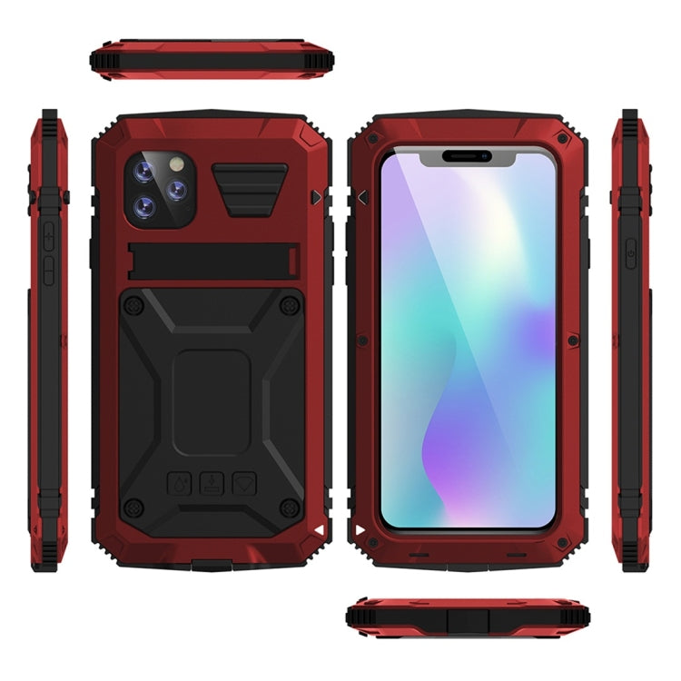 For iPhone 11 Pro Max Shockproof Waterproof Dust-proof Metal + Silicone Protective Case with Holder