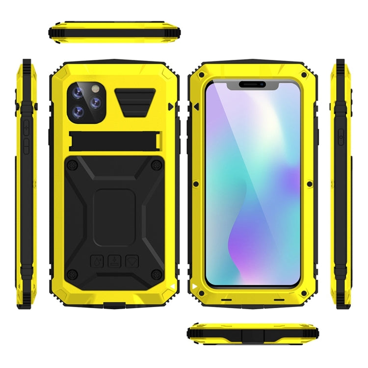 For iPhone 11 Pro Max Shockproof Waterproof Dust-proof Metal + Silicone Protective Case with Holder