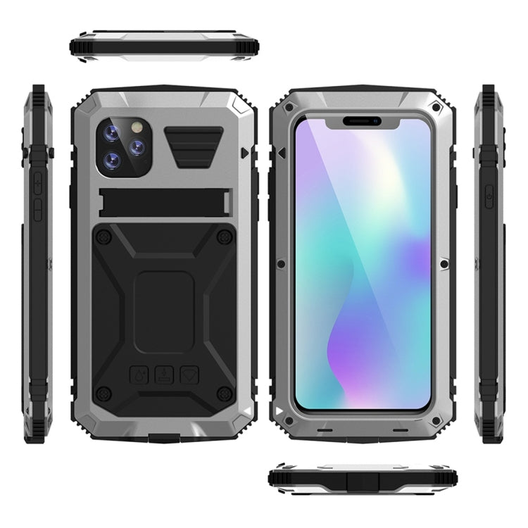 For iPhone 11 Pro Max Shockproof Waterproof Dust-proof Metal + Silicone Protective Case with Holder