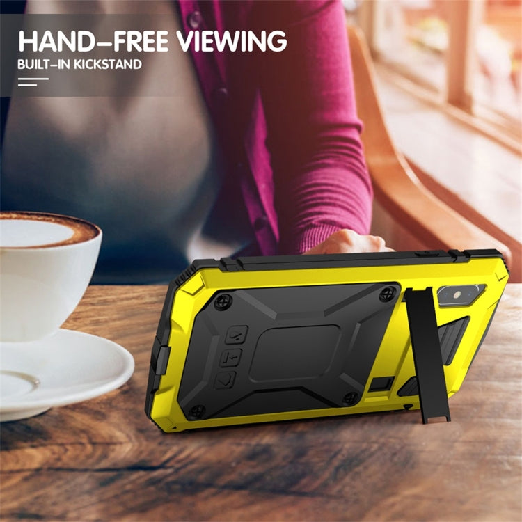 For iPhone X / XS Shockproof Waterproof Dust-proof Metal + Silicone Protective Case with Holder