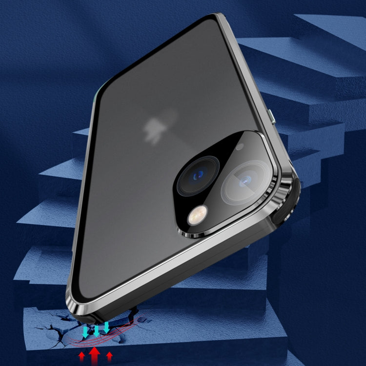 For iPhone 14 Pro Max Anti-peeping Magnetic Tempered Glass Phone Case