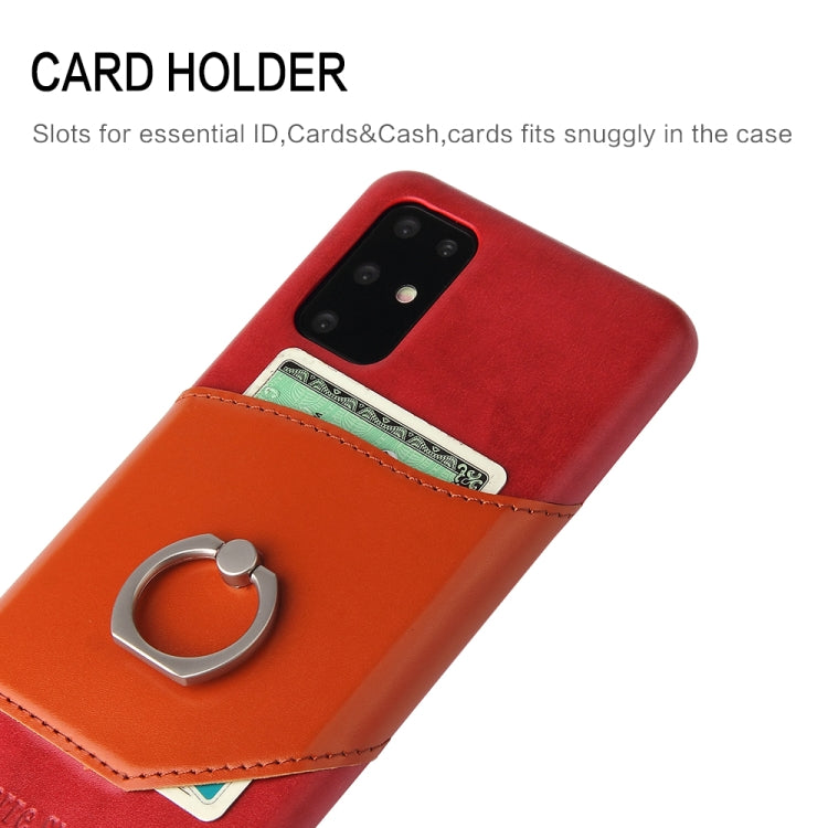 For Galaxy S20 Fierre Shann Oil Wax Texture Genuine Leather Back Cover Case with 360 Degree Rotation Holder & Card Slot
