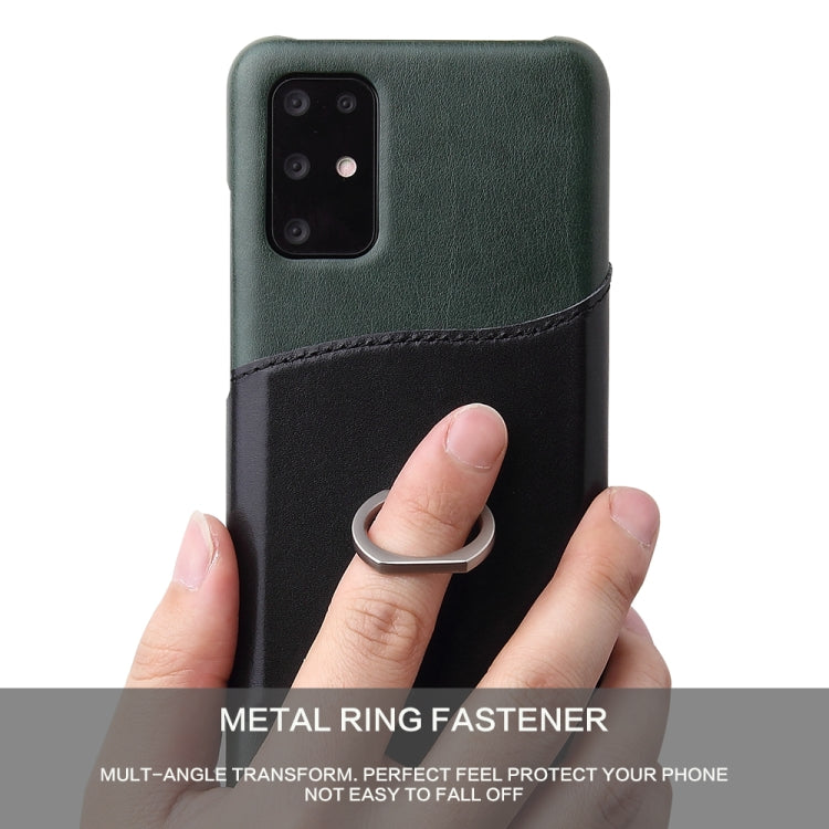 For Galaxy S20+ Fierre Shann Oil Wax Texture Genuine Leather Back Cover Case with 360 Degree Rotation Holder & Card Slot