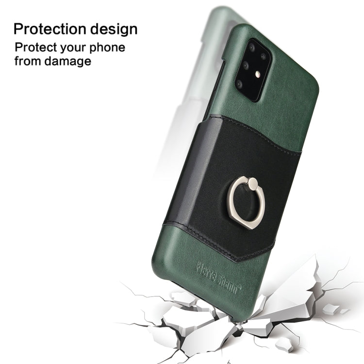 For Galaxy S20+ Fierre Shann Oil Wax Texture Genuine Leather Back Cover Case with 360 Degree Rotation Holder & Card Slot