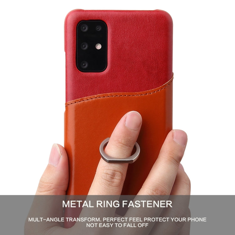 For Galaxy S20+ Fierre Shann Oil Wax Texture Genuine Leather Back Cover Case with 360 Degree Rotation Holder & Card Slot