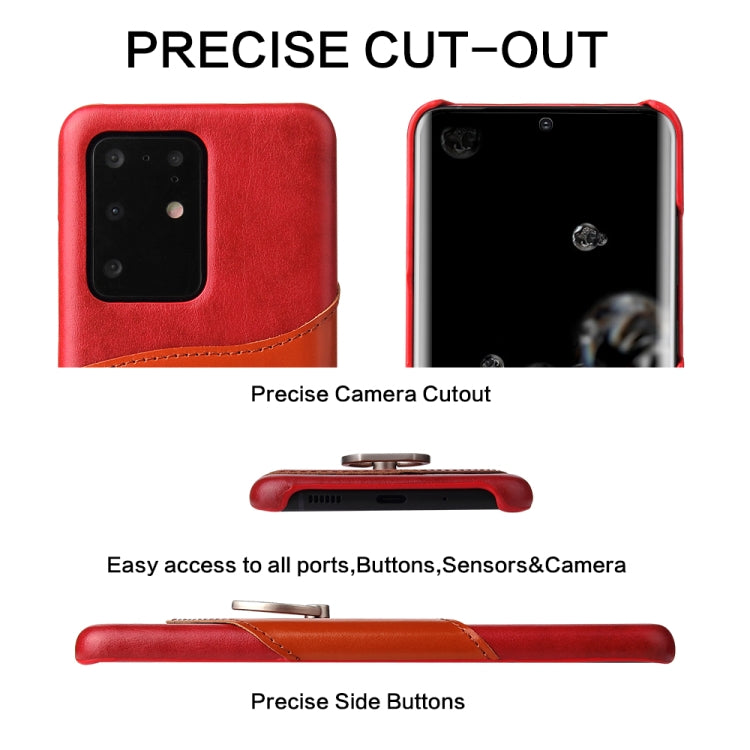 For Galaxy S20 Ultra Fierre Shann Oil Wax Texture Genuine Leather Back Cover Case with 360 Degree Rotation Holder & Card Slot