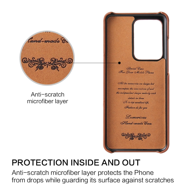 For Galaxy S20 Ultra Fierre Shann Oil Wax Texture Genuine Leather Back Cover Case with 360 Degree Rotation Holder & Card Slot