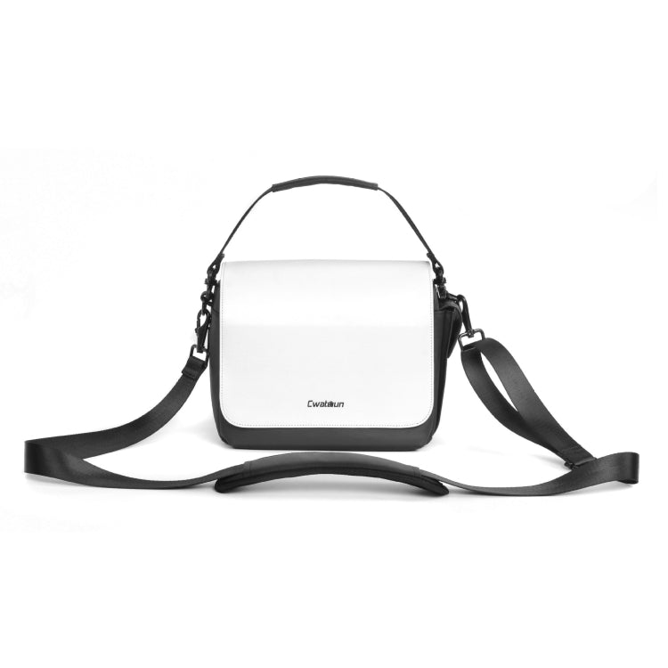 CADeN D73 Camera Sling Bag Water-resistant Shockproof Camera Handbag, Size:23.5 x 14 x 19cm Black White