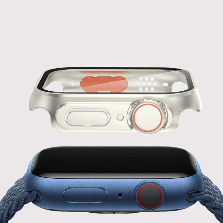 For Apple Watch Series 9 / 8 / 7 45mm Film PC Watch Case with Detachable Button