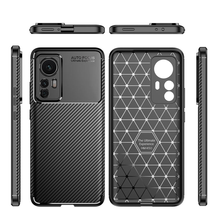 For Xiaomi Redmi K50 Ultra / Xiaomi 12T / 12T Pro Carbon Fiber Texture Shockproof TPU Phone Case