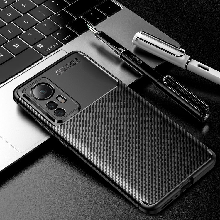For Xiaomi Redmi K50 Ultra / Xiaomi 12T / 12T Pro Carbon Fiber Texture Shockproof TPU Phone Case