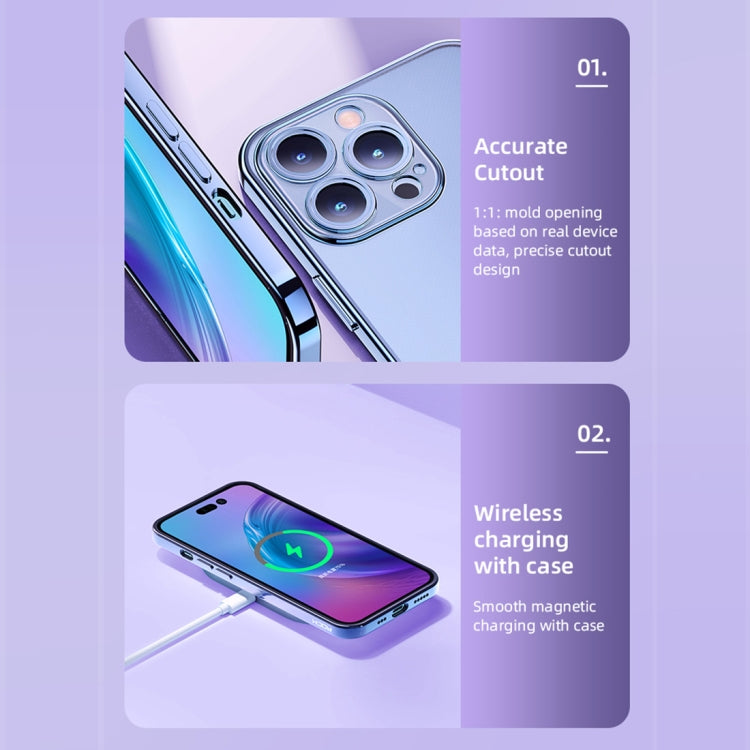 For iPhone 14 Pro Max ROCK Frosted Plated Phone Case