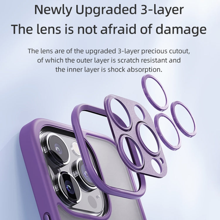 For iPhone 14 Pro Max ROCK Guard Skin-feel Phone Case (Purple)