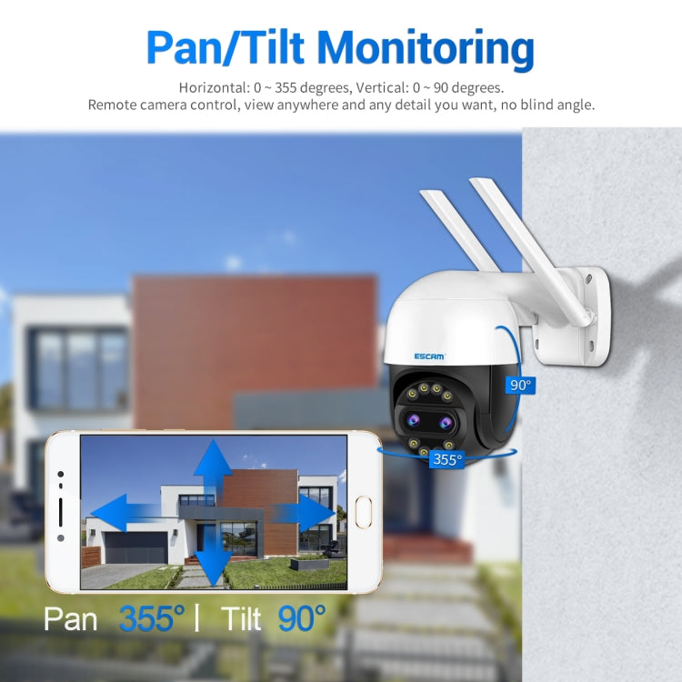 ESCAM QF212 4MP 8XZoom AI Humanoid Detection Auto Tracking WiFi IP Camera, Plug Type:EU Plug
