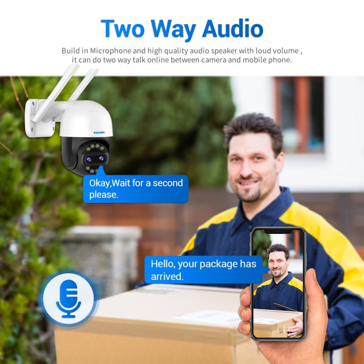 ESCAM QF212 4MP 8XZoom AI Humanoid Detection Auto Tracking WiFi IP Camera, Plug Type:US Plug