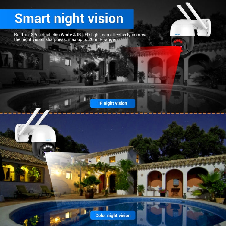 ESCAM QF212 4MP 8XZoom AI Humanoid Detection Auto Tracking WiFi IP Camera, Plug Type:UK Plug