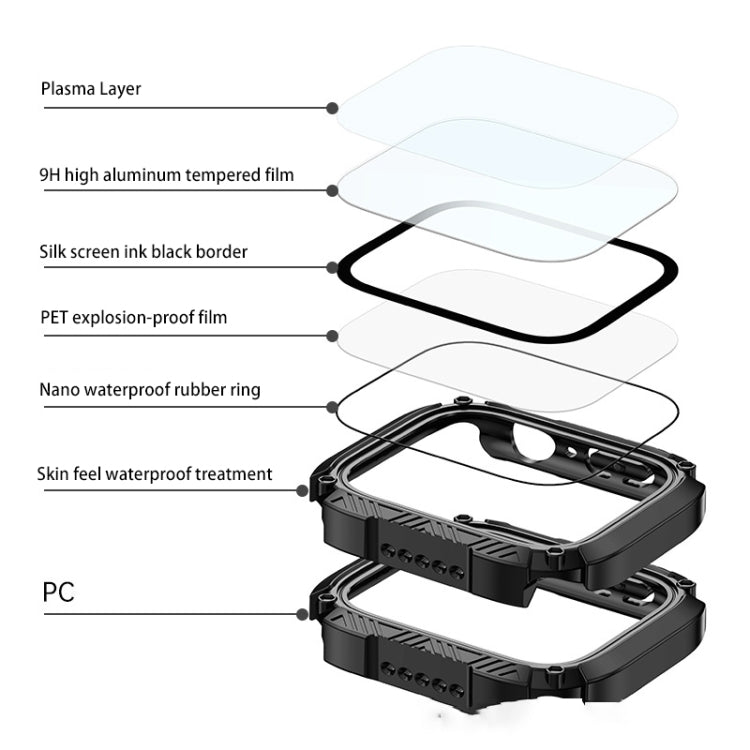 Screen Tempered Glass Film Armor Waterproof Watch Case For Apple Watch Ultra 49mm