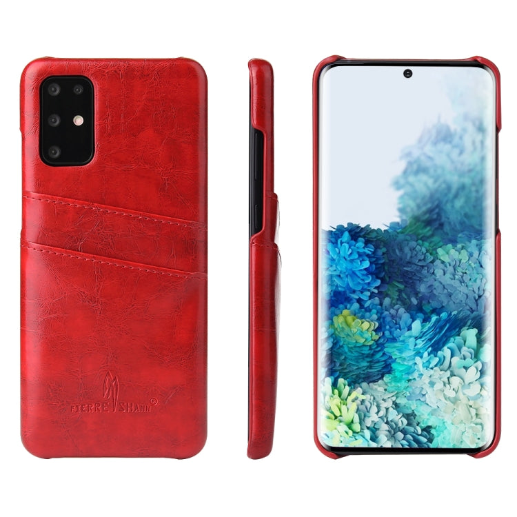 For Galaxy S20 Fierre Shann Retro Oil Wax Texture PU Leather Case with Card Slots