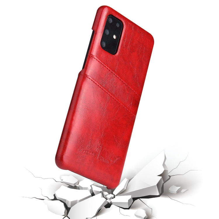 For Galaxy S20 Fierre Shann Retro Oil Wax Texture PU Leather Case with Card Slots