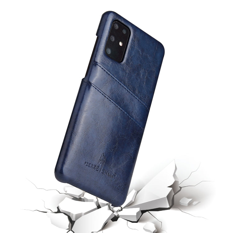 For Galaxy S20 Fierre Shann Retro Oil Wax Texture PU Leather Case with Card Slots