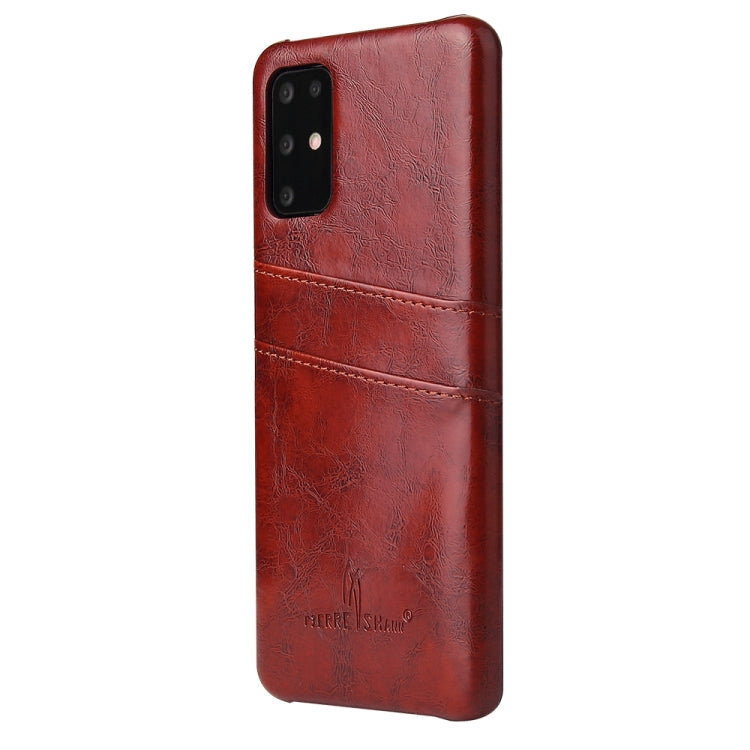 For Galaxy S20 Fierre Shann Retro Oil Wax Texture PU Leather Case with Card Slots
