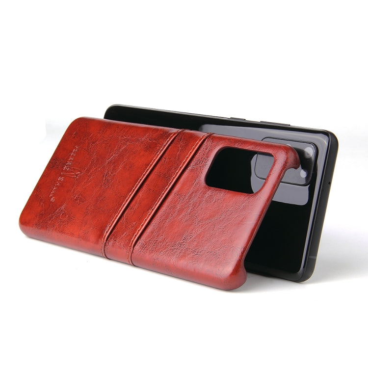 For Galaxy S20 Fierre Shann Retro Oil Wax Texture PU Leather Case with Card Slots