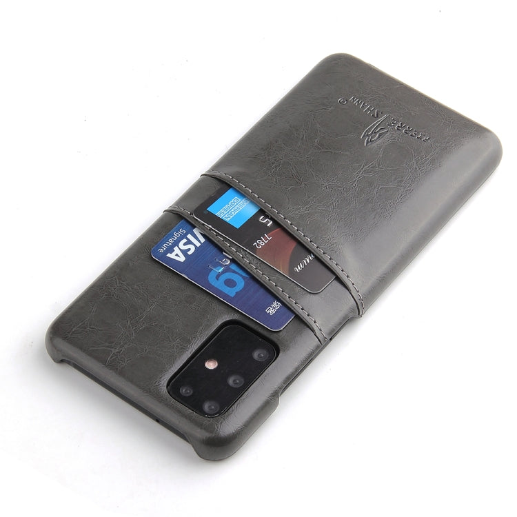 For Galaxy S20+ Fierre Shann Retro Oil Wax Texture PU Leather Case with Card Slots