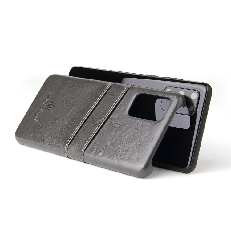 For Galaxy S20+ Fierre Shann Retro Oil Wax Texture PU Leather Case with Card Slots