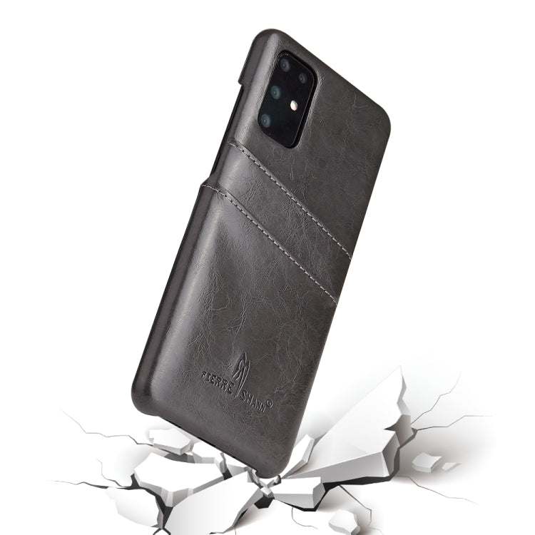 For Galaxy S20+ Fierre Shann Retro Oil Wax Texture PU Leather Case with Card Slots